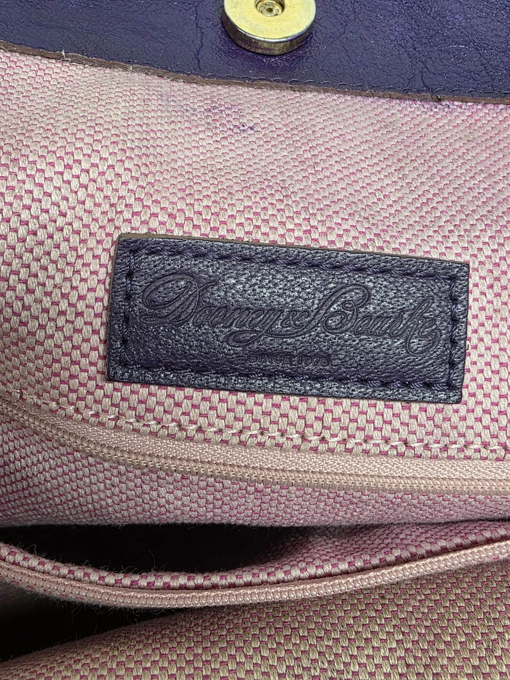 Dooney & Bourke Purple Leather Tote Bag